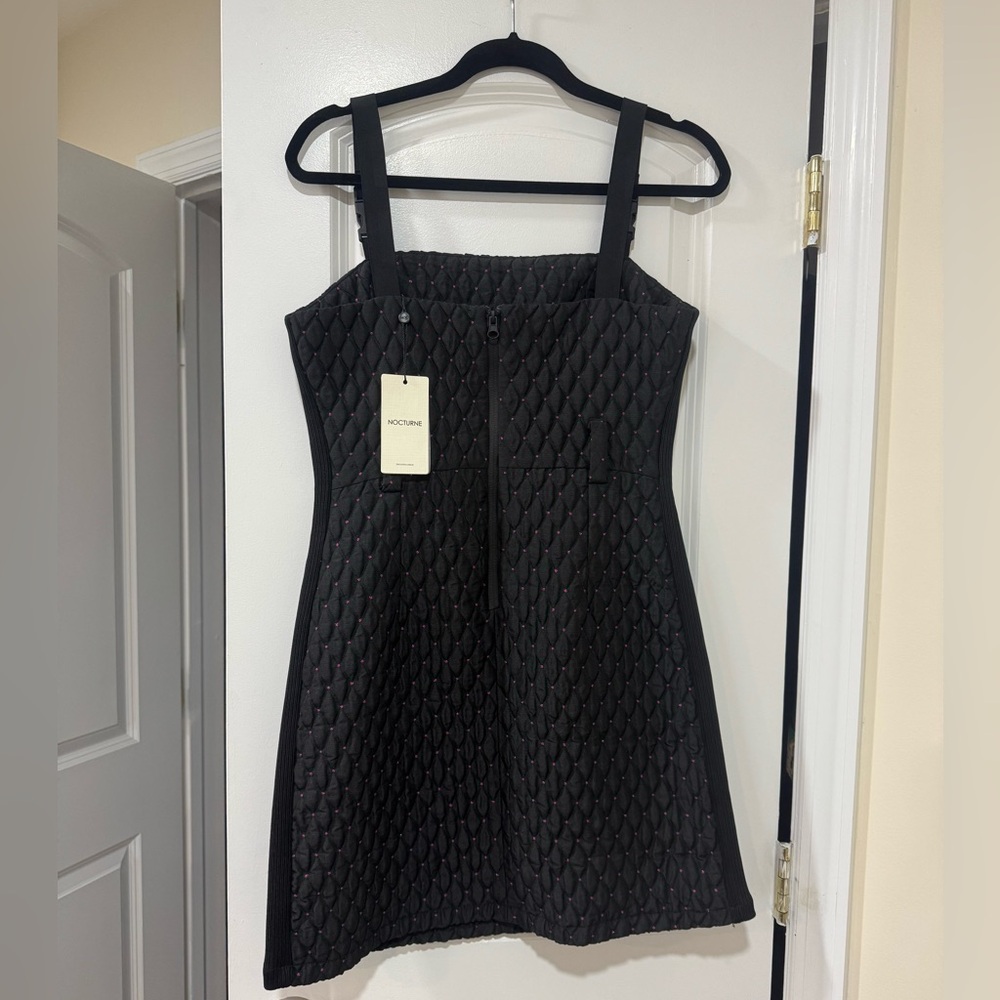 Nocturne Black Quilted Dress Size 38 - Picture 3 of 9